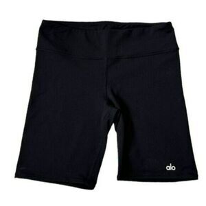 ALO Yoga Women’s Airbrush Biker Shorts Black Size Large